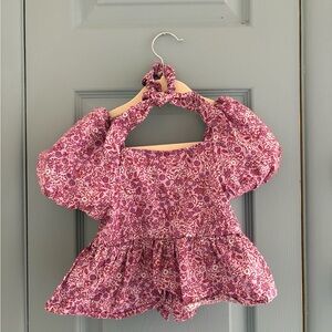 btween Lavender Floral Halter Baby Top 4T